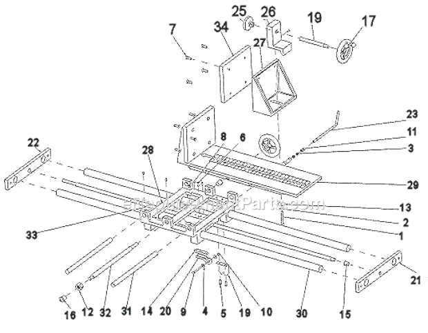 Page D Diagram and Parts List for HP18  Barranca Diamond Brick Saw